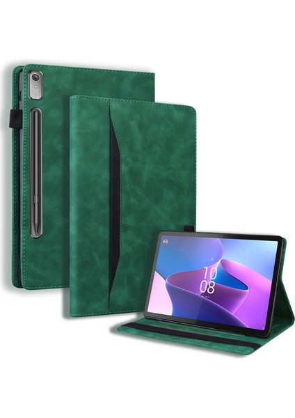 Lenovo Pad Pro 2022 / Tab Için P11 Pro Gen 2 Görüntüleme Stand Stand Folio Tablet Kapak Pu Deri Deri Cüzdan Elastik Bant Koruyucu Kılıf Kalem Tutucu (Yurt Dışından)