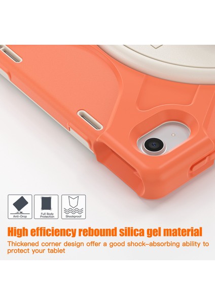 Ipad 10.9 (2022) Kickstand Pc + Silikon Tablet Kılıfı 360 Derece El Strap Shockproof Sessiz Koruyucu Kapak (Yurt Dışından) modelleri