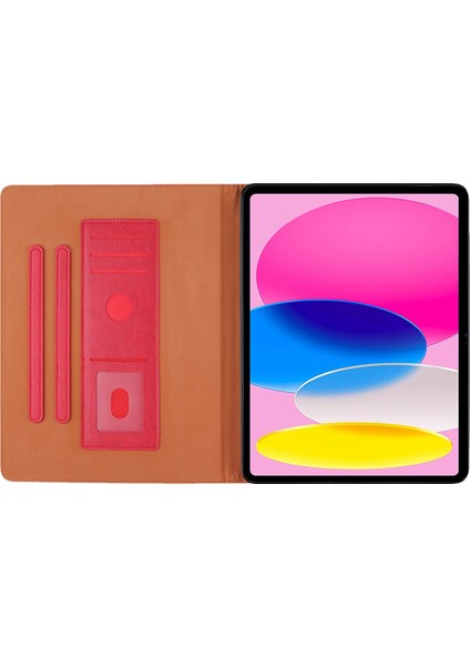 Ipad 10.9 (2022) Için Koruyucu Tablet Kasası, Pu Deri Çiçek Kelebek Baskılı Tablet Standı Kapak Otomatik Uyandırma / Uyku Kartı Tutucu (Yurt Dışından) modelleri