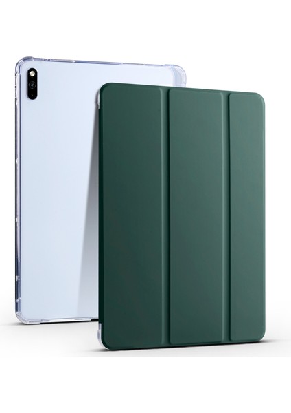 Huawei Için Matepad 10.4 (2022) / (2020) Üç Katlı Stand Tablet Kapağı Pu Deri Otomatik Uyku / Kalem Tutucu Ile Uyanık Kılıf (Yurt Dışından)