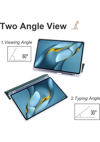 Huawei Için Matepad 10.4 (2022) / (2020) Üç Katlı Stand Tablet Kapağı Pu Deri Otomatik Uyku / Kalem Tutucu Ile Uyanık Kılıf (Yurt Dışından)