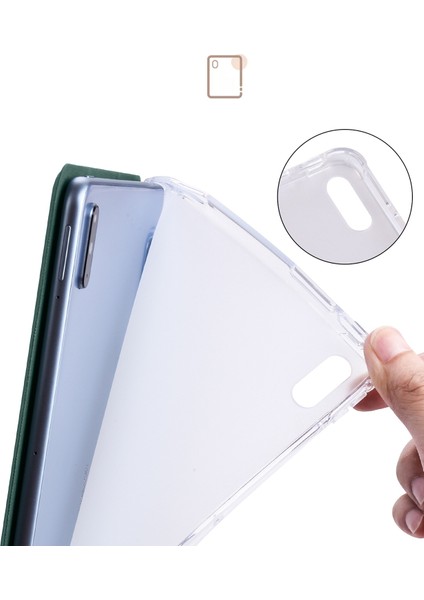Huawei Için Matepad 10.4 (2022) / (2020) Üç Katlı Stand Tablet Kapağı Pu Deri Otomatik Uyku / Kalem Tutucu Ile Uyanık Kılıf (Yurt Dışından)