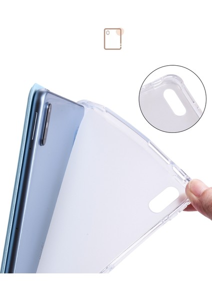 Huawei Için Matepad 10.4 (2022) / (2020) Üç Katlı Stand Tablet Kapağı Pu Deri Otomatik Uyku / Kalem Tutucu Ile Uyanık Kılıf (Yurt Dışından)