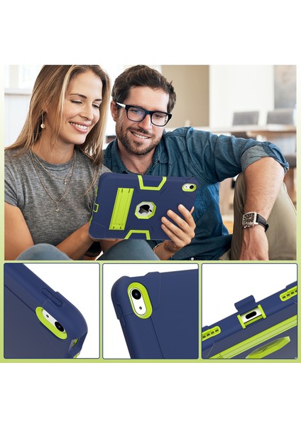 Ipad 10.9 (2022) Robot Tarzı Silikon + Pc Tablet Kılıfı Renk Kontrast Anti-Fall Kickstand Koruyucu Kasa (Yurt Dışından) fırsatları