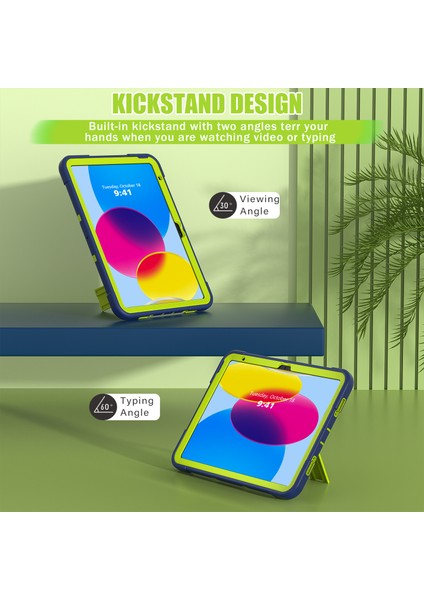 Ipad 10.9 (2022) Robot Tarzı Silikon + Pc Tablet Kılıfı Renk Kontrast Anti-Fall Kickstand Koruyucu Kasa (Yurt Dışından) indirimleri