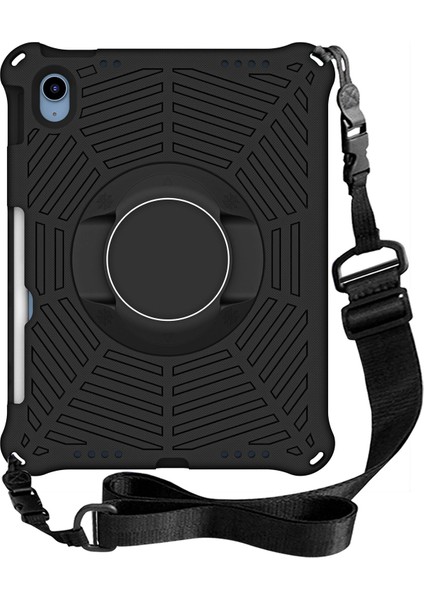 Ipad 10.9 (2022) Örümcek Web Dokusu Şok Geçirmez Eva Case 360 Derece Dönme Kickstand Kapak Omuz Kayışı Ile (Yurt Dışından) fiyatları