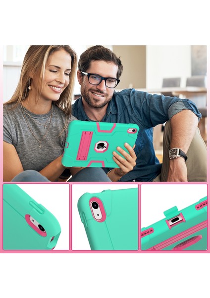 Ipad 10.9 (2022) Robot Tarzı Silikon + Pc Tablet Kılıfı Renk Kontrast Anti-Fall Kickstand Koruyucu Kasa (Yurt Dışından) fırsatları