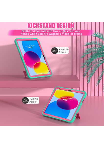 Ipad 10.9 (2022) Robot Tarzı Silikon + Pc Tablet Kılıfı Renk Kontrast Anti-Fall Kickstand Koruyucu Kasa (Yurt Dışından) indirimleri