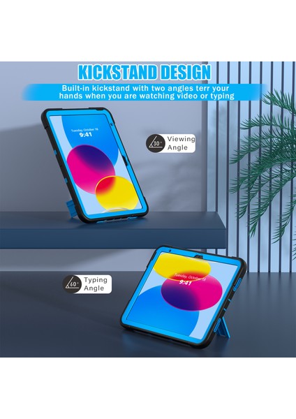 Ipad 10.9 (2022) Robot Tarzı Silikon + Pc Tablet Kılıfı Renk Kontrast Anti-Fall Kickstand Koruyucu Kasa (Yurt Dışından) indirimleri
