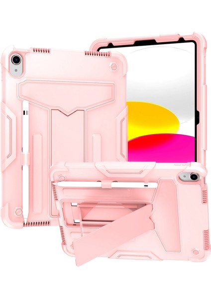 Ipad 10.9 (2022) Koruyucu Kılıf Sabit Pc Silikon Tablet Kılıf Katlanabilir T Şeketli Kickstand Şok Geçirmez Kapak (Yurt Dışından)