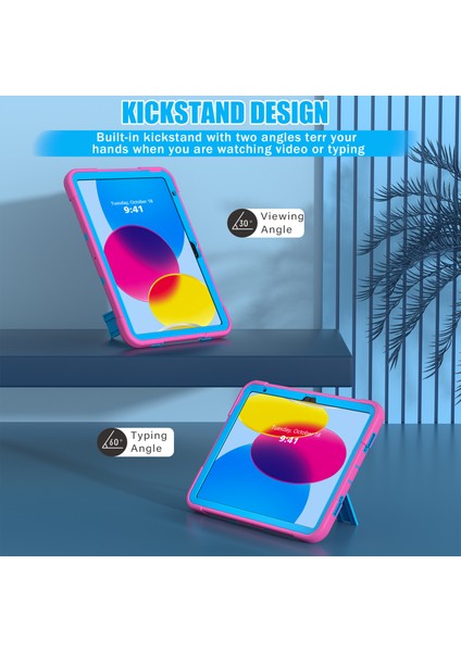 Ipad 10.9 (2022) Robot Tarzı Silikon + Pc Tablet Kılıfı Renk Kontrast Anti-Fall Kickstand Koruyucu Kasa (Yurt Dışından) indirimleri