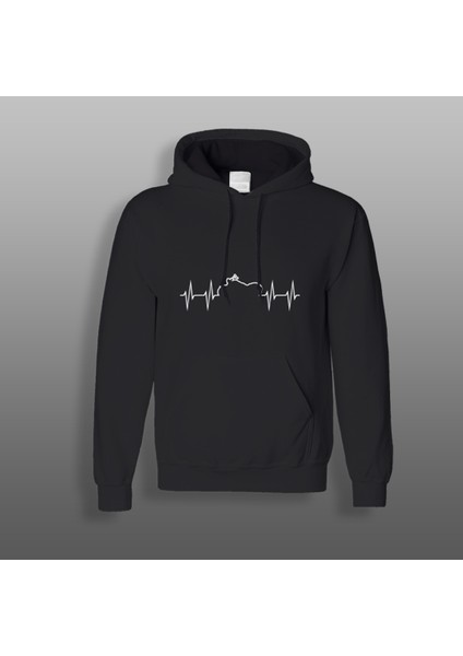 Chopper Ritim Motorcu Sweatshirt Siyah