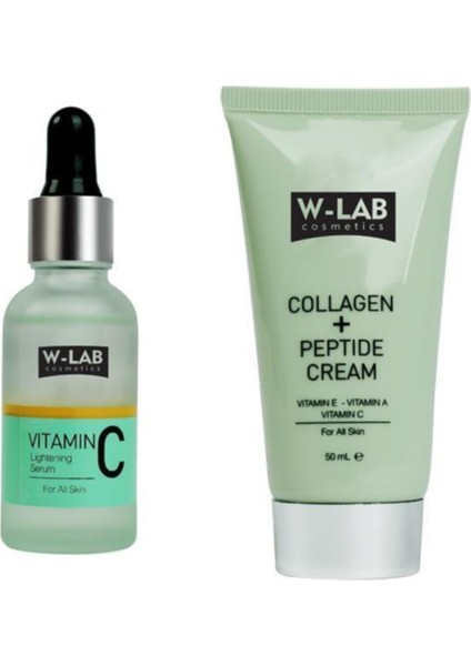 W Lab C Vitaminli Serum + Peptit Krem Set