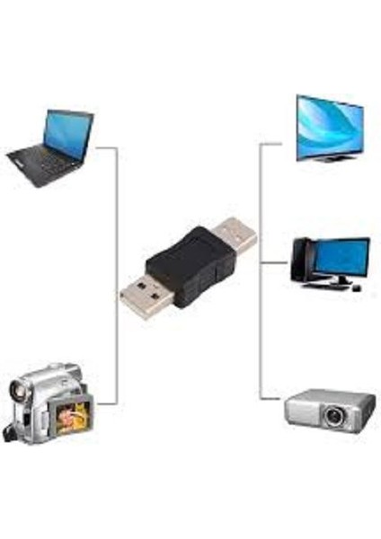 USB Erkek Erkek Çevirici Adaptör Dönüştürücü Ara Ek