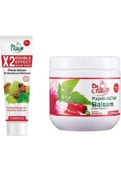 Dr. C. Tuna Biberli Masaj Jeli 500 ml + Dr. C. Tuna At Kestanesi Kremi 125 ml 2 'li Set