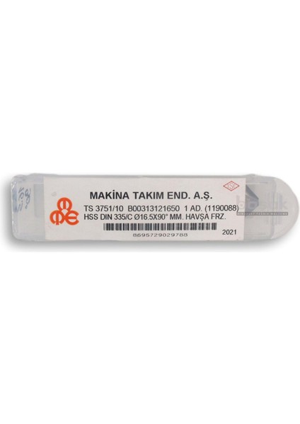 16,5 mm 90° Havşa Freze Hss Dın 335/