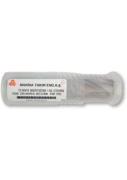 22 mm Parmak Freze Hss-Co5 Dın 844/B-N