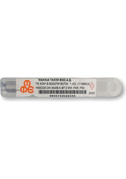 7 mm Parmak Freze Hss-Co8 Dın 844/B-N