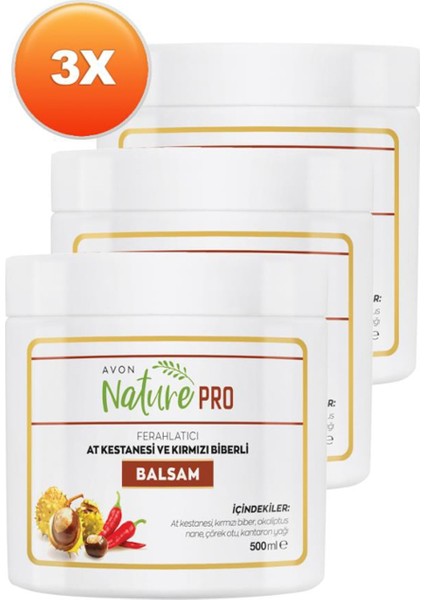 Nature Pro At Kestanesi ve Kırmızı Biberli Balsam 500 ml Üçlü Set