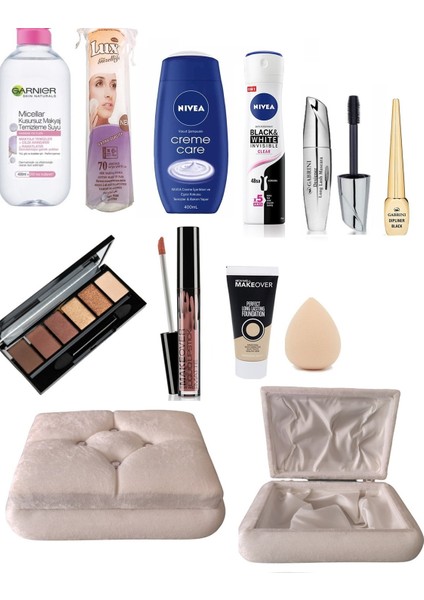 Gelin Makyaj ve Cilt Bakım 11 Parça Sandıklı Çeyiz Bohça Seti