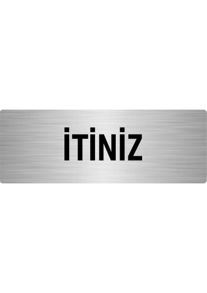 Metal Yönlendirme Levhası, Departman Kapı Isimliği Itiniz 7x20 Cm Gümüş Renk