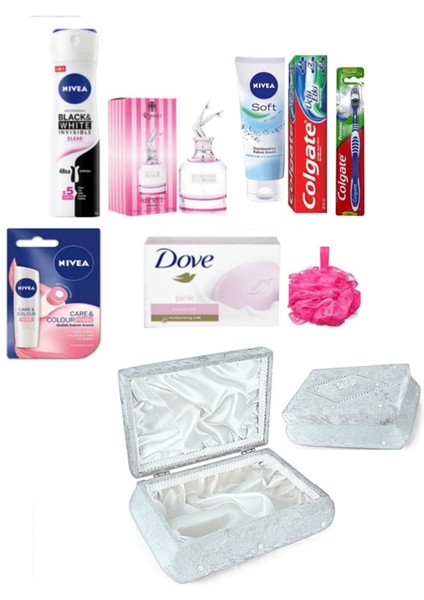 Gelin Söz Nişan Çeyiz Bohca Seti - Sandıklı Bohca Seti+Cilt Bakım Seti