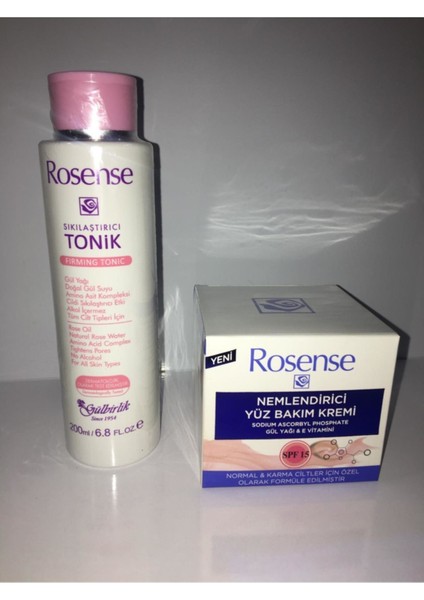 Gül Suyu Sıkılaştırıcı Tonik ve Nemlendirici Yüz Bakım Kremi