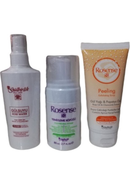 Peeling +Yüz Temizleme Köpüğü + Sprey Doğal Gül Suyu ARZ170000EMR478