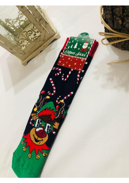 Kadın & Erkek Unisex Yeni Yıl Yılbaşı Soket Çorap modelleri