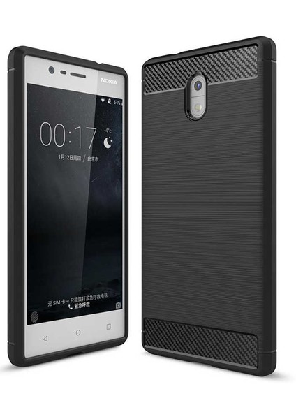 Nokia 3 Darbe Dayanıklı Lüx Silikon Kılıf Siyah