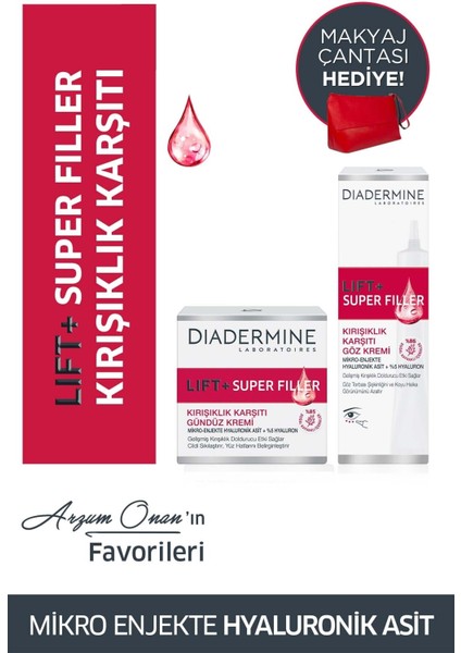 Arzum Onan’ın Lift+Superfiller Favorileri Gündüz Kremi 50 ml + Göz Kremi + Makyaj Çantas