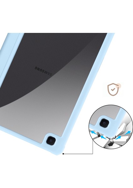Samsung Galaxy Tab S6 Lite / Tab S6 Lite (2022) Pu Deri Üçlü Stand Kapağı Yumuşak Tpu Şeffaf Akrilik Arka Tablet Kılıfı Otomatik Uyanma / Uyku (Yurt Dışından)