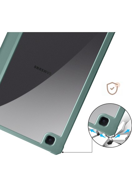 Samsung Galaxy Tab S6 Lite / Tab S6 Lite (2022) Pu Deri Üçlü Stand Kapağı Yumuşak Tpu Şeffaf Akrilik Arka Tablet Kılıfı Otomatik Uyanma / Uyku (Yurt Dışından)