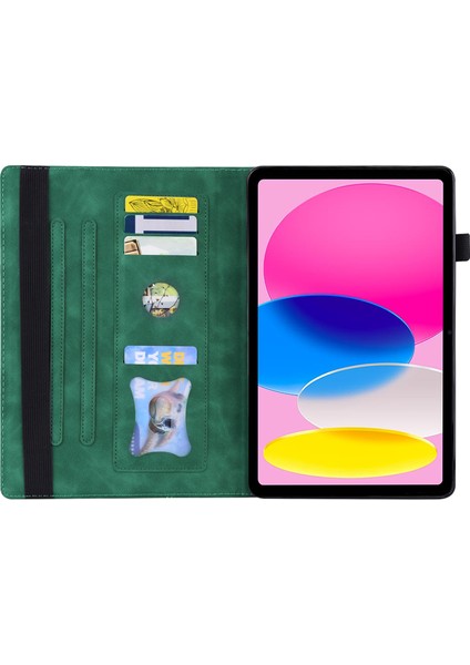 Ipad 10.9 (2022) / Ipad Için 10. Gen Business Folio Stand Pu Deri Cüzdan Otomatik Uyanma / Uyku Tablet Elastik Bant ve Kalem Tutucu (Yurt Dışından)