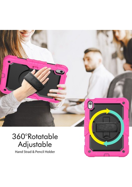 Ipad 10.9 (2022) Silikon+Pc Tablet Kılıfı El Kayışı Kickstand Damla Geçirmez Kapak Omuz Kayışı (Yurt Dışından) fiyatları