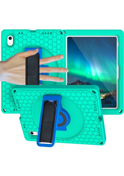 Ipad 10.9 (2022) Için Eva+Pc Şok Geçirmez Tablet Kılıfı El Kayışı Döner Kickstand Ballı Doku Doku Anti Drop Kapağı Omuz Kayışı Ile (Yurt Dışından)