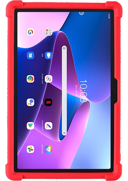 Lenovo Tab M10 Plus (Gen 3) 10.6 "için; 125F / 128 Contası Anti-Collision Yumuşak Silikon Tablet Koruyucu Kılıf Kapağı Ayarlanabilir Pc Kickstand (Yurt Dışından)