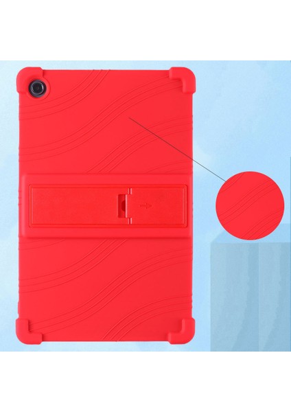 Lenovo Tab M10 Plus (Gen 3) 10.6 "için; 125F / 128 Contası Anti-Collision Yumuşak Silikon Tablet Koruyucu Kılıf Kapağı Ayarlanabilir Pc Kickstand (Yurt Dışından)