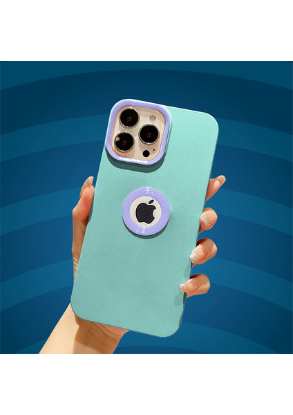 Apple iPhone 13 Pro Max Kılıf Zebana Candy Silikon Kılıf Turkuaz + Lila