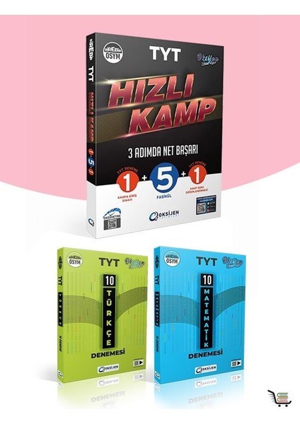 Oksijen Tyt Hızlı Kamp 3 Adımda Net Başarı + 10'lu Tyt Türkçe + 10'lu Matematik Deneme