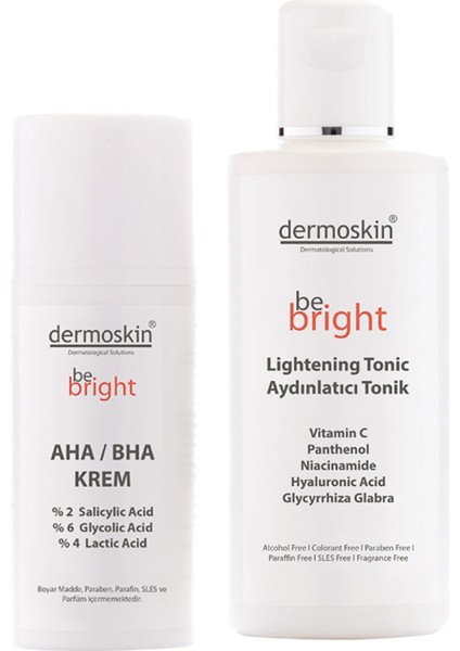 Be Bright Aha Bha 33 ml + Be Bright Aydınlatıcı Tonik 200 ml -2'li Avantaj Paket