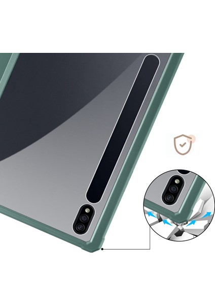 Samsung Galaxy Tab S7 Plus T970 / Tab S7 Fe T730 T736 Üçlü Stand Koruyucu Kılıf Pu Deri + Tpu + Otomatik Uyku / Uyandıran Akrilik Akıllı Kapak (Yurt Dışından)