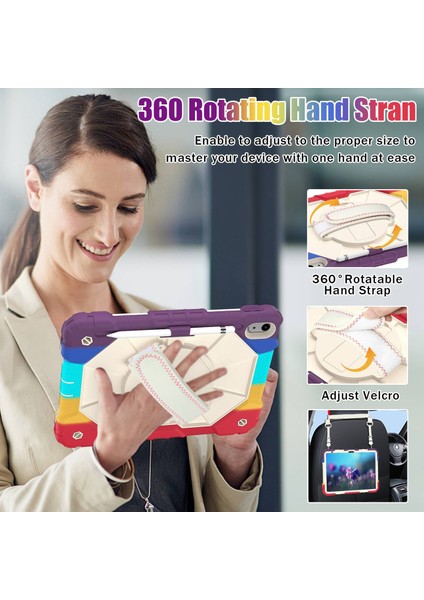 Robot C2 Serisi Ipad 10.9 (2022), Pc + Silikon El Kayışı Kapağı Omuz Kayışı Ile Damla Damlı Kickstand Tablet Kılıfı (Yurt Dışından) indirimleri