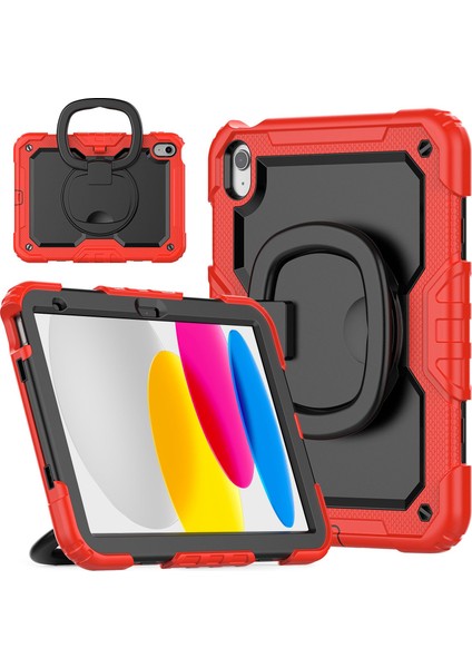 Ipad 10.9 (2022) Için Şok Geçirmez Damla Geçirmez Tablet Kasası, Pc + Kalınlaştırılmış Silikon Kickstand Kapağı El Kavraması (Yurt Dışından)