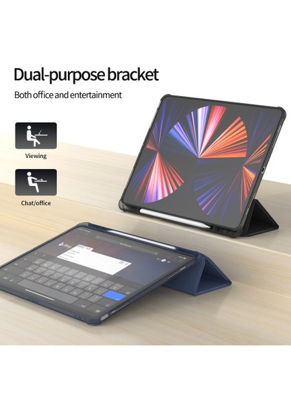Ipad Pro 11 (2020) / (2021) / (2022) Pu Deri Yumuşak Tpu Kabuğu Üçlü Stand Kapağı Manyetik Flip Oto Uyku / Uyandırma Tablet Kılıfı Kalem Tutucusu (Yurt Dışından) fiyatları