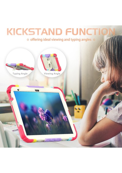 Ipad 10.9 (2022) Için Kalınlaştırılmış Silikon+Pc Tablet Kasası Omuz Askılı Damla Geçirmez Koruyucu Kickstand Kapağı (Ekran Koruyucusu Olmadan) (Yurt Dışından) fiyatları
