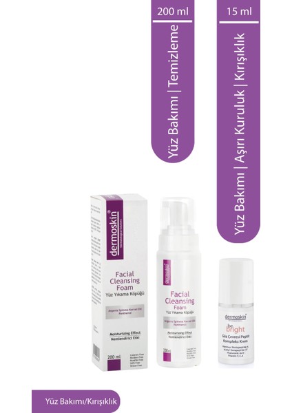 Yüz Temizleme Köpüğü 200 ml + Göz Çevresi Peptit Kompleks Krem 15 ml 2'li Avantaj Paket