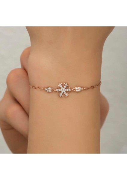 Gümüş Rose Kar Tanesi Kadın Bileklik modelleri