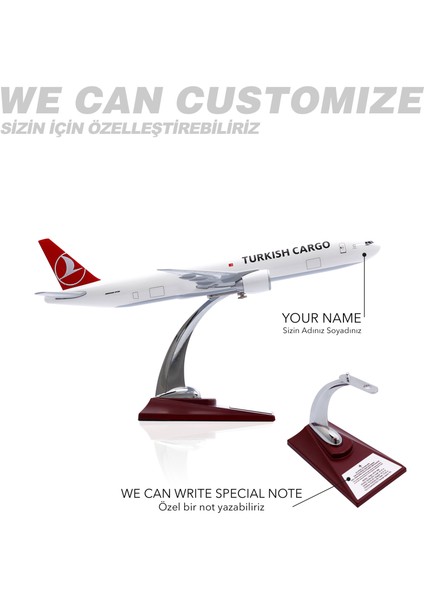 1:200 Boeing 777-300 Thy Lisanslı Model Uçak, Thy Uçak Maketi, Uçmayı Sevenler Için Dekoratif Kaideli Ürün, Koleksiyonerler Için Uçak