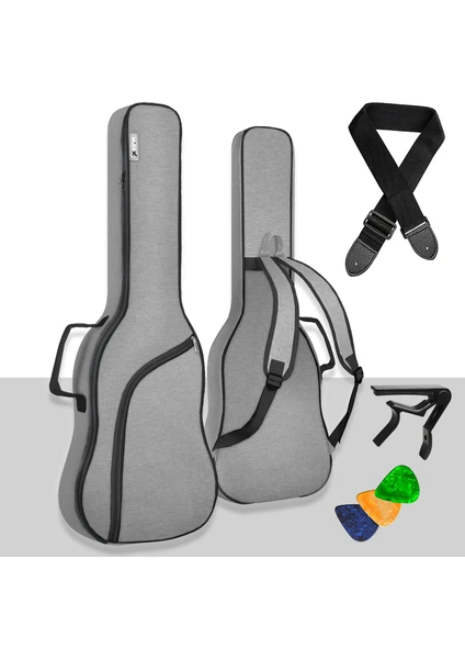 ELC-40PAK Case Elektro Gitar Çantası Gigbag Su Geçirmez Kalın Kılıf (Çanta Askı Capo)